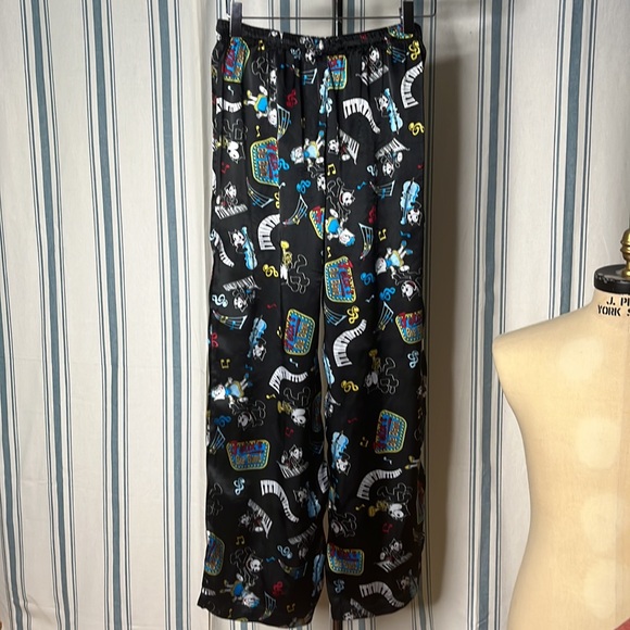 Felix the Cat satin lounge pant PJ or Inseam 28” Waist 14-18”across so 28”-36” - Picture 4 of 12